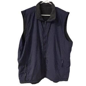Sideout Vintage Men's Navy Blue Reversible Waterproof Fleece Vest Jacket 2XL